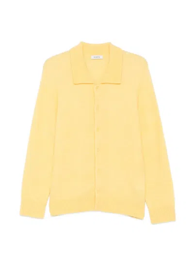 Sandro Wing-collar Buttoned Cardigan In Yellow