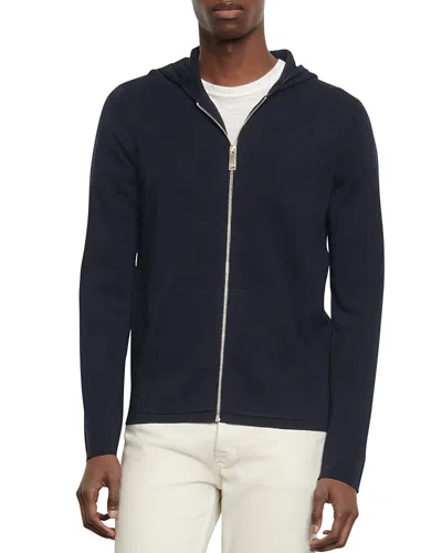 Sandro Wire Wool Slim Fit Hoodie In Marine