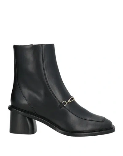 Sandro Woman Ankle Boots Black Size 6.5 Leather In Multi