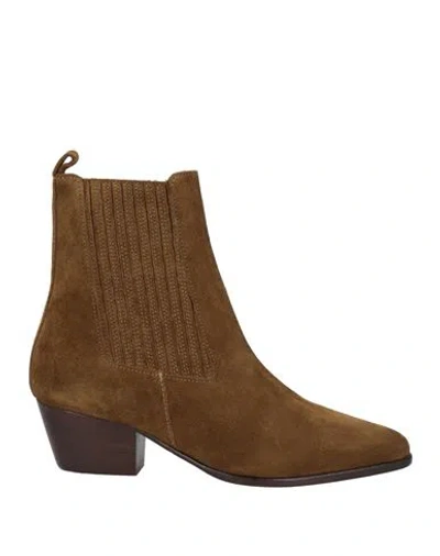 Sandro Suede Ankle Boots In Army Green