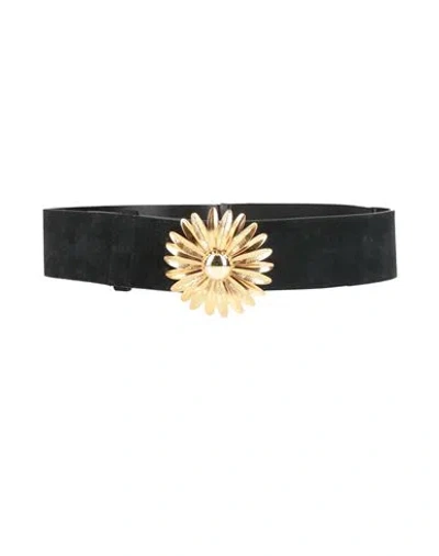 Sandro Woman Belt Black Size 2 Cowhide, Brass, Polyester, Rubber