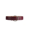 Sandro Woman Belt Burgundy Size 2 Cowhide, Zamak In Red