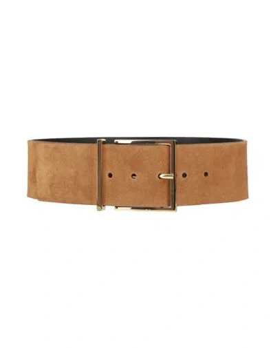 Sandro Woman Belt Camel Size 3 Cowhide In Beige