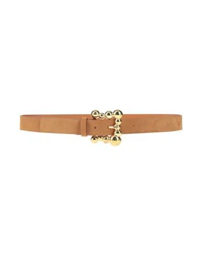 Sandro Woman Belt Camel Size 3 Cowhide In Beige