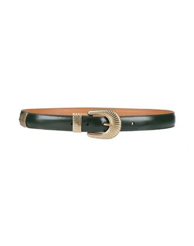 Sandro Woman Belt Dark Green Size 1 Cowhide