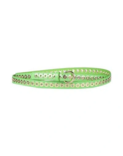 Sandro Woman Belt Green Size 3 Leather