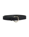 Sandro Woman Belt Midnight Blue Size 3 Cowhide, Zamak In Blue