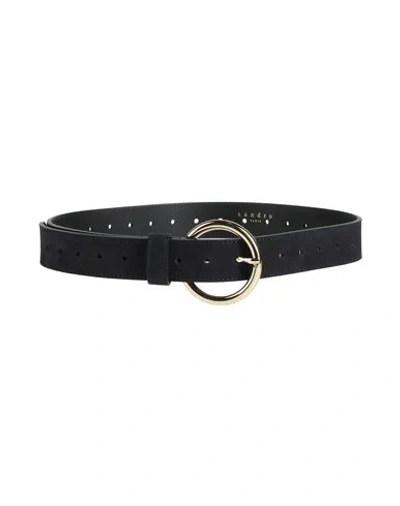 Sandro Woman Belt Midnight Blue Size 3 Cowhide, Zamak