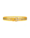 Sandro Woman Belt Marigold Size 1 Calfskin, Zamak, Brass In Yellow