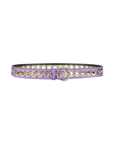 Sandro Woman Belt Purple Size 3 Leather