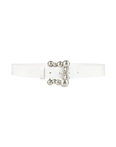 Sandro Woman Belt White Size 3 Cowhide
