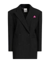 Sandro Double-breasted Pinstripe Blazer In Black