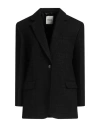 Sandro Single-breasted Tweed Blazer In Black