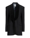 Sandro Woman Blazer Black Size 8 Polyester, Virgin Wool, Elastane In Black