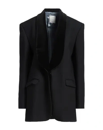 Sandro Woman Blazer Black Size 8 Polyester, Virgin Wool, Elastane