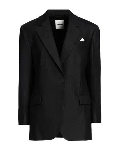 Sandro Woman Blazer Black Size 6 Polyester, Wool, Elastane