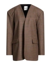Sandro Woman Blazer Brown Size 0 Polyester, Wool, Viscose, Elastane In Brown