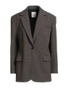 Sandro Woman Blazer Brown Size 10 Polyester, Viscose, Elastane In Brown