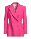 Sandro Woman Blazer Fuchsia Size 10 Viscose In Pink