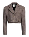 Sandro Woman Blazer Khaki Size 10 Wool, Polyamide, Acrylic, Alpaca Wool, Polyester In Beige