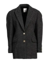 Sandro Woman Blazer Lead Size 10 Wool In Grey