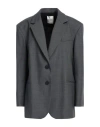 Sandro Woman Blazer Lead Size 8 Wool, Polyester, Elastane In Grey