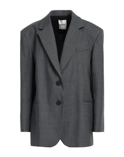 Sandro Woman Blazer Lead Size 8 Wool, Polyester, Elastane In Grey