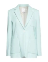 Sandro Woman Blazer Light Green Size 8 Polyester In Green