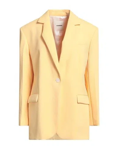 Sandro Woman Blazer Marigold Size 10 Polyester In Yellow