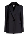 Sandro Woman Blazer Midnight Blue Size 10 Polyester, Wool, Elastane, Viscose, Silk