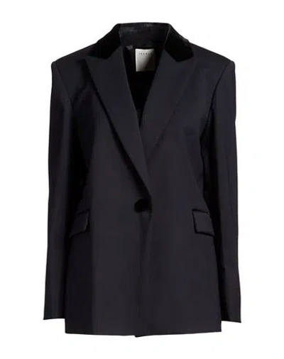 Sandro Woman Blazer Midnight Blue Size 10 Polyester, Wool, Elastane, Viscose, Silk