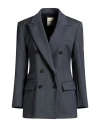 Sandro Woman Blazer Navy Size 2 Polyester, Wool, Viscose, Elastane In Navy