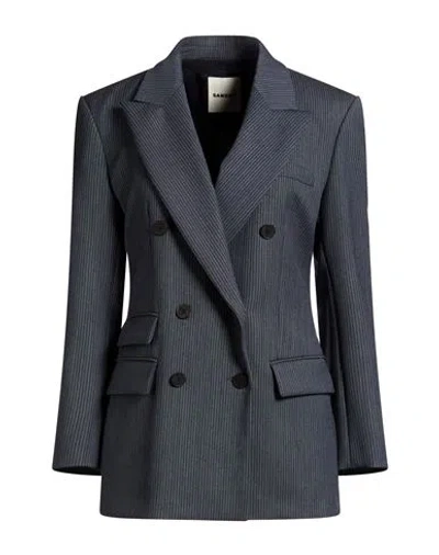 Sandro Woman Blazer Navy Size 2 Polyester, Wool, Viscose, Elastane