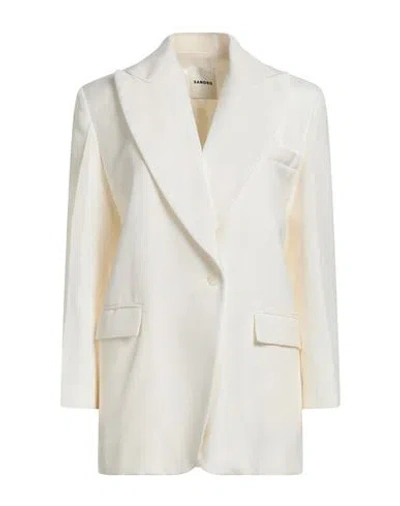 Sandro Woman Suit Jacket Off White Size 2 Viscose