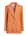 Sandro Woman Suit Jacket Orange Size 8 Viscose In Orange