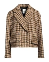 Sandro Tweed Wool-blend Jacket In Brown