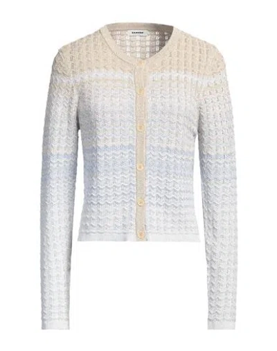 Sandro Woman Cardigan Azure Size 3 Viscose, Metallic Fiber In Blue