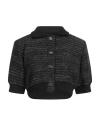 Sandro Woman Cardigan Black Size 10 Synthetic Fibers, Viscose, Metallic Polyester, Cotton, Wool In Black