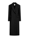 Sandro Woman Coat Black Size 10 Polyester, Wool, Elastane
