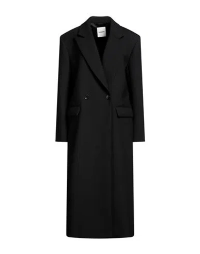 Sandro Woman Coat Black Size 10 Polyester, Wool, Elastane