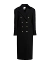Sandro Woman Coat Black Size 6 Wool, Polyamide, Polyester, Acrylic In Black