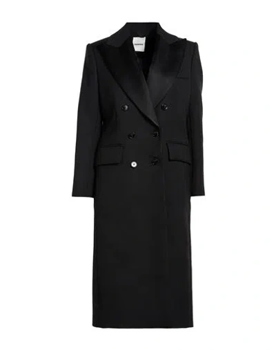 Sandro Woman Coat Black Size 2 Cotton, Polyester, Virgin Wool