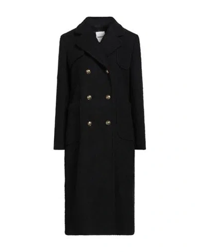Sandro Woman Coat Black Size 8 Cotton, Synthetic Fibers, Wool, Alpaca Wool, Polyamide