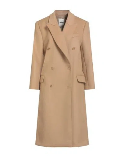 Sandro Woman Coat Camel Size 10 Wool, Polyamide