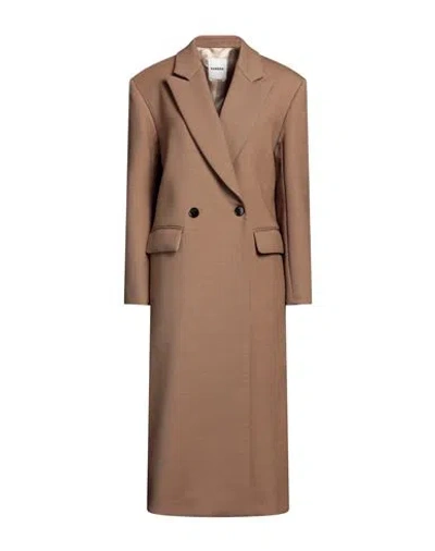 Sandro Woman Coat Camel Size 6 Polyester, Wool, Elastane In Beige