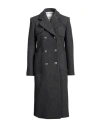 Sandro Woman Coat Lead Size 6 Wool, Polyamide In Grey