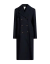 Sandro Woman Coat Midnight Blue Size 2 Polyester, Virgin Wool, Elastane In Blue