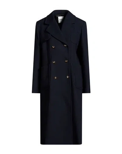 Sandro Woman Coat Midnight Blue Size 2 Polyester, Virgin Wool, Elastane