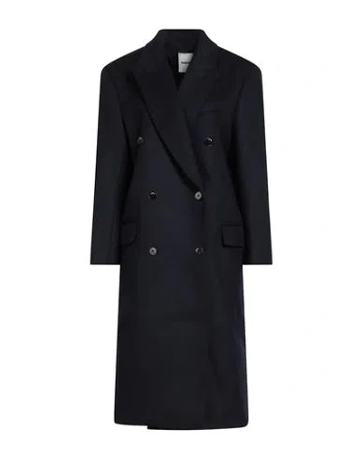 Sandro Woman Coat Midnight Blue Size 6 Wool, Polyamide
