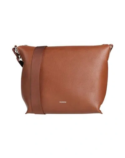 Sandro Woman Cross-body Bag Brown Size - Calfskin, Polyamide